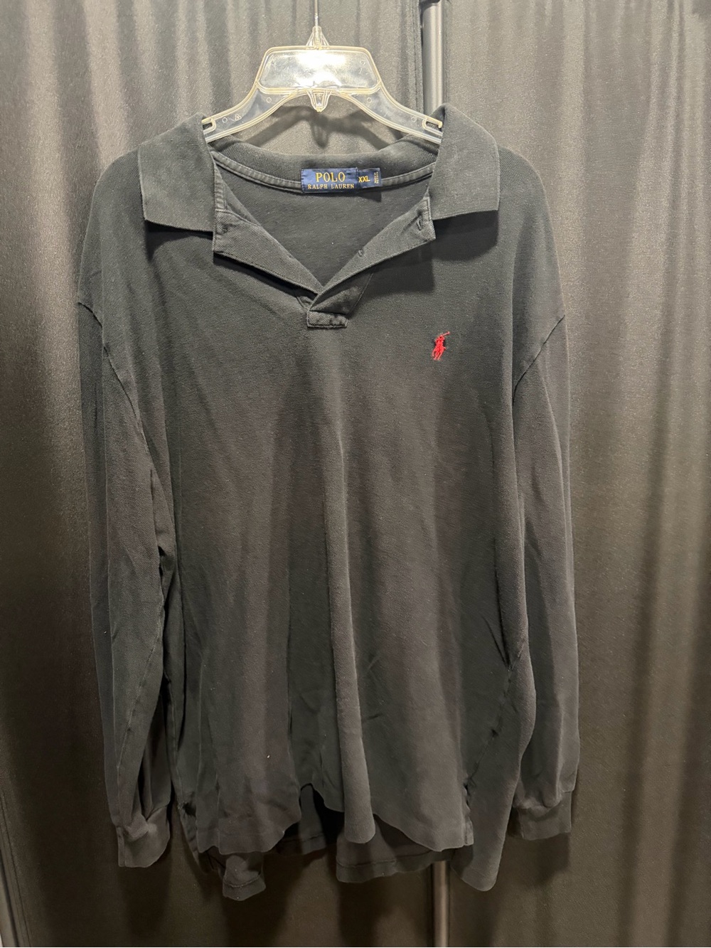 Ralph Lauren Black Long-Sleeve Polo with Red Pony